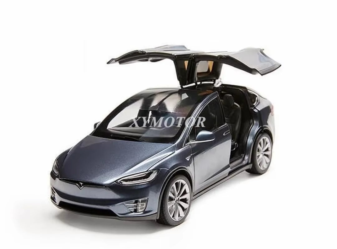1/18 for Tesla Model X P100D SUV Diecast Model Car White/Gray Kids Toys Gift Display Collection Ornaments