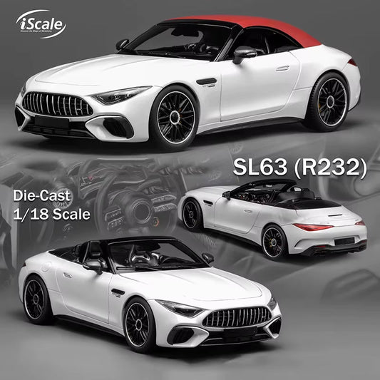 Iscale 1/18 for SL63 R232 Coupe Alloy Full-Open Convertible Car Model Collection