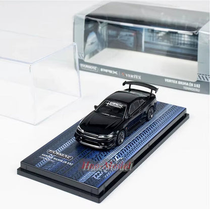 TW 1/64 for VERTEX Silvia S15 Alloy Metal Diecast Model Car Kids Toys Boys Girls Birthday Gifts Hobby Display Collection Black