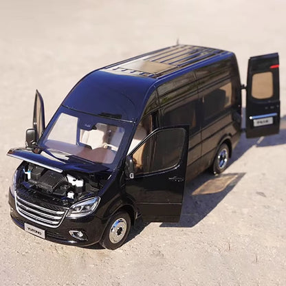 Original for Yutong Tianjun V6 Model 1:24 Business Vehicle Yutong Bus New Energy Commercial Vehicle Model