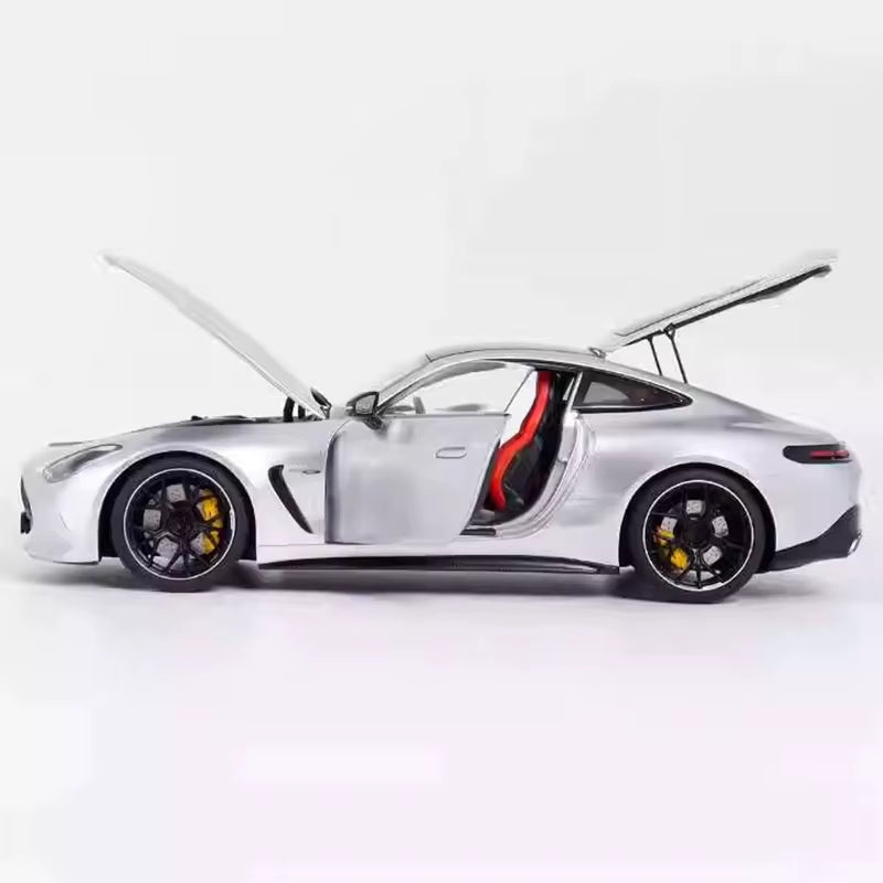 Original NZG 1:18 for GT63 2023 Silver Grey Alloy Fully Open Car Model