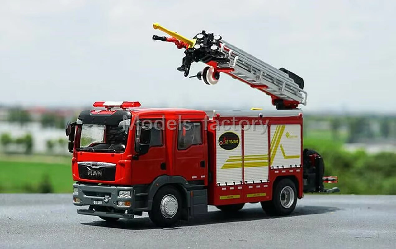 New 1:43 for JIEDA MAN EMERGENCY Fire Rescue Major Diecast Model Car Truck Toys Gifts Display Ornaments Metal,Plastic,Rubber