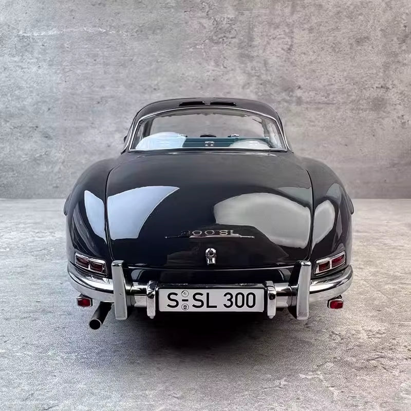 Original Factory 1:12 for 300SL Blue Gray Pearl Paint Leather Box Packaging Alloy Fully Open Car Model