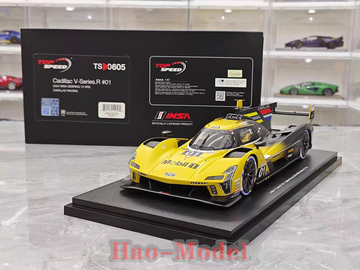 For Cadillac Topspeed 1/18 for Cadillac V-Series.R #01 2024 Le Mans Resin Diecast Model Car Gifts