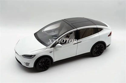 1/18 for Tesla Model X P100D SUV Diecast Model Car White/Gray Kids Toys Gift Display Collection Ornaments