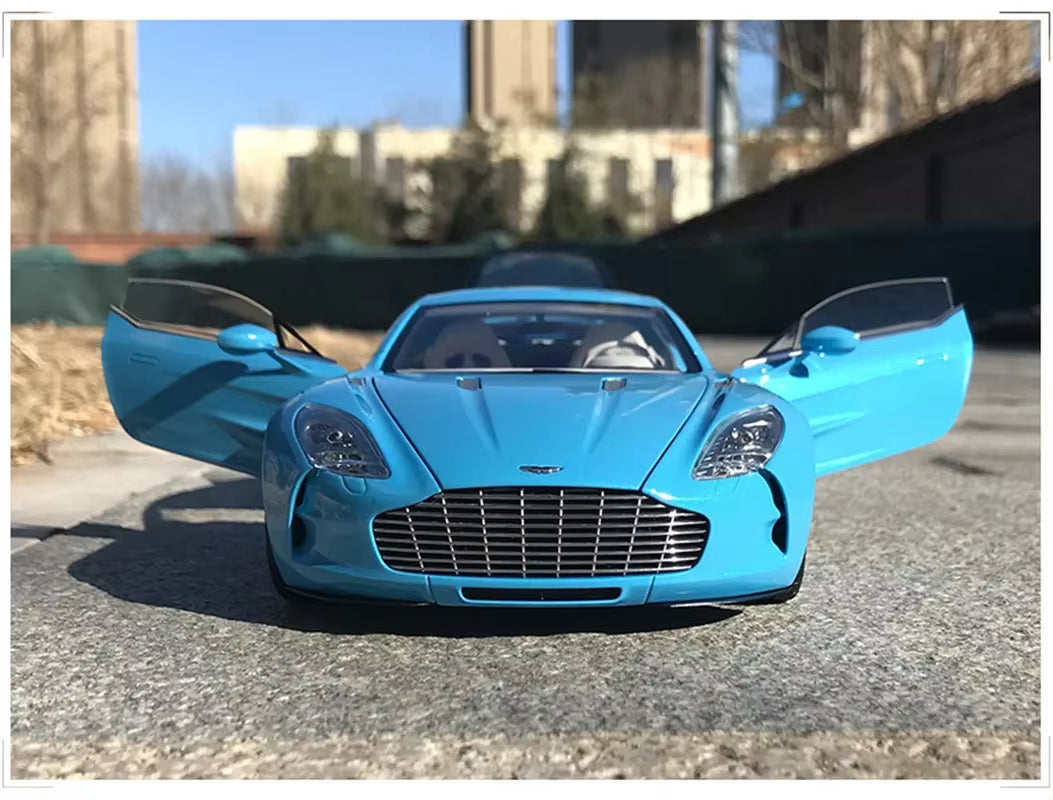 1/18 Autoart 70245 for ASTON MARTIN ONE 77 Diecast Model Car DIAVOLO Blue Gift Collection Ornament Display Metal,Plastic