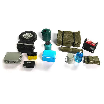 Off Road Vehicle Car 1:18 Parts Kit Water Bucket Rear Spare Tire Oil Bucket Scene Display Car Model