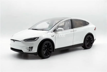 1/18 for Tesla Model X P100D SUV Diecast Model Car White/Gray Kids Toys Gift Display Collection Ornaments