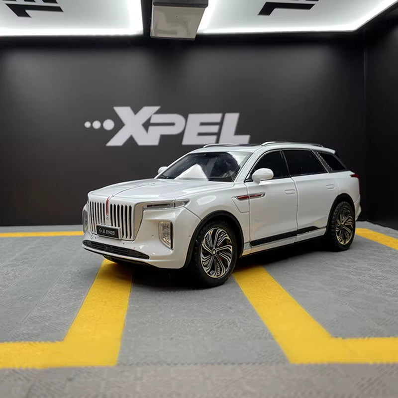 1: 24 Hongqi E-HS9 Simulated Alloy Car Model for Children and Boys Toy Car Model Collection Gift Fine Edition