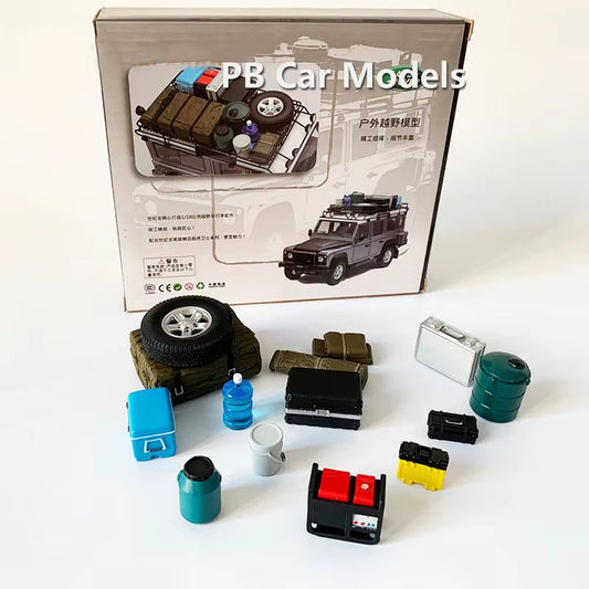 Off Road Vehicle Car 1:18 Parts Kit Water Bucket Rear Spare Tire Oil Bucket Scene Display Car Model