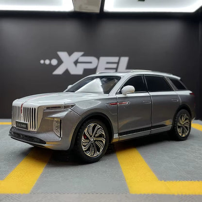 1: 24 Hongqi E-HS9 Simulated Alloy Car Model for Children and Boys Toy Car Model Collection Gift Fine Edition
