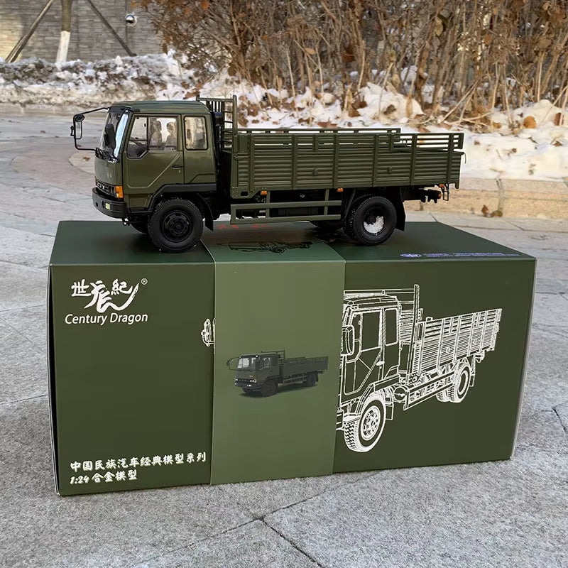 Century Dragon Original Factory Jiefang J3 Army Truck 1:24 Alloy Simulation Car Model Jiefang J3 Truck Model Collection