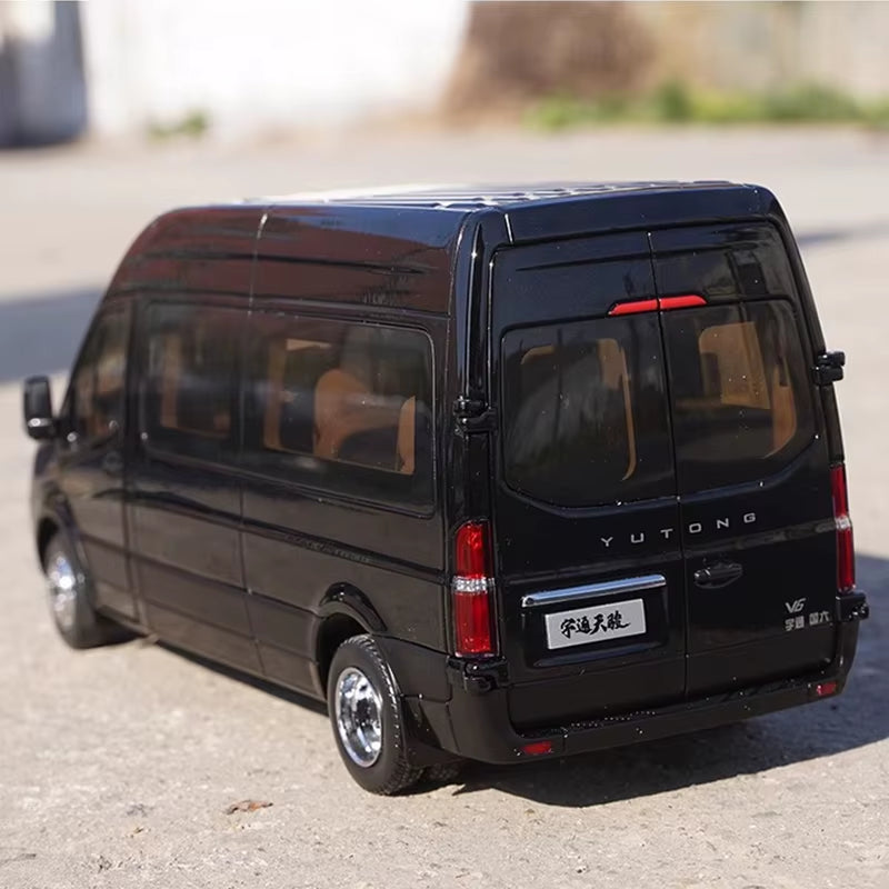 Original for Yutong Tianjun V6 Model 1:24 Business Vehicle Yutong Bus New Energy Commercial Vehicle Model