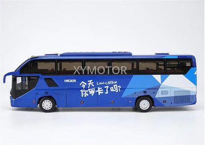 1/42 Gold Dragon Higer KLQ6125 Low-Carbon Metal Diecast Model Car Bus Toys Boys Gifts Collection Display Ornaments Blue