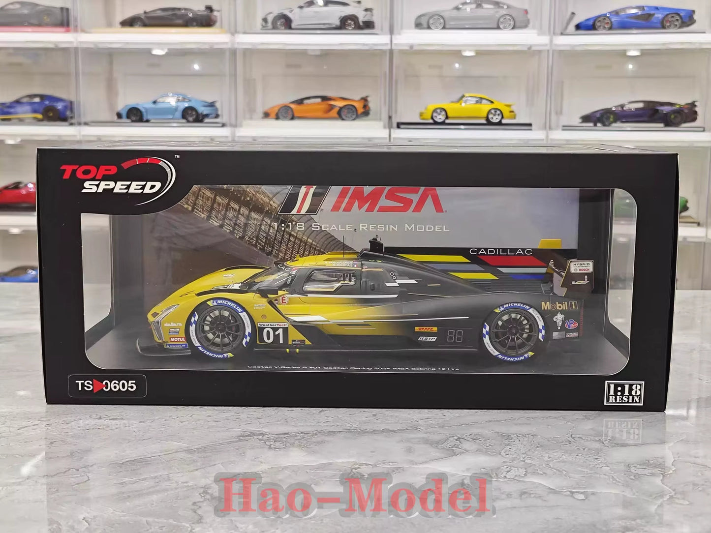 For Cadillac Topspeed 1/18 for Cadillac V-Series.R #01 2024 Le Mans Resin Diecast Model Car Gifts