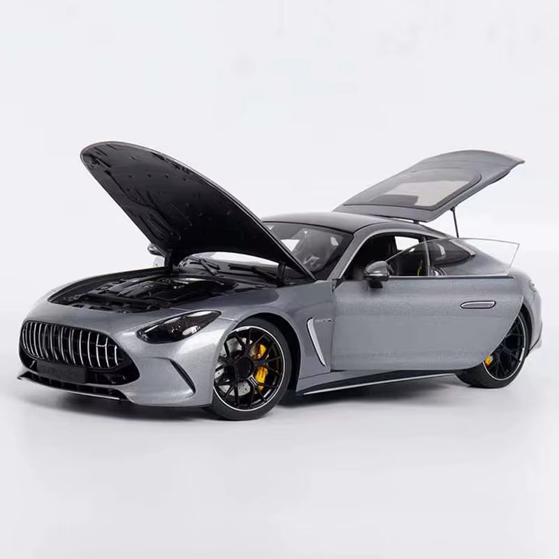 Original NZG 1:18 for GT63 2023 Silver Grey Alloy Fully Open Car Model