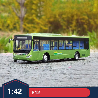 Original 1:42 Yutong Bus Bus Pure Electric E12 Bus Car Model Alloy Car Model