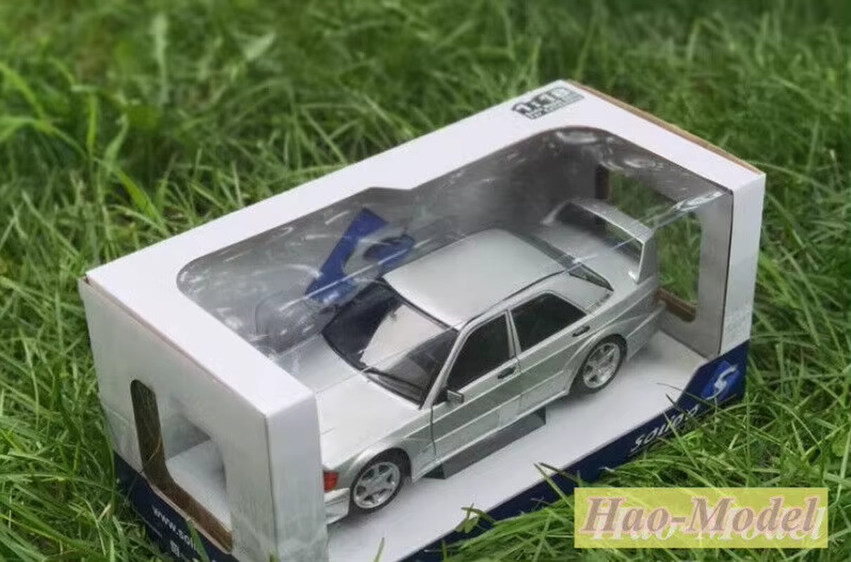 Solido 1/18 for Benz 190 W201 EVO Alloy Diecast Model Car Ornaments Toys Boys Birthday Gifts Hobby Display Collection Silver