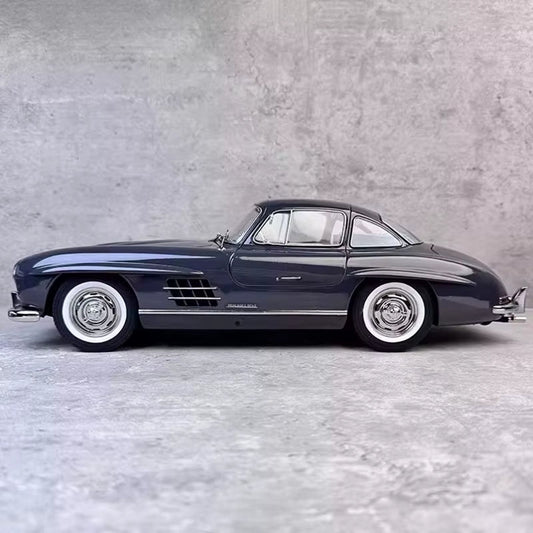 Original Factory 1:12 for 300SL Blue Gray Pearl Paint Leather Box Packaging Alloy Fully Open Car Model