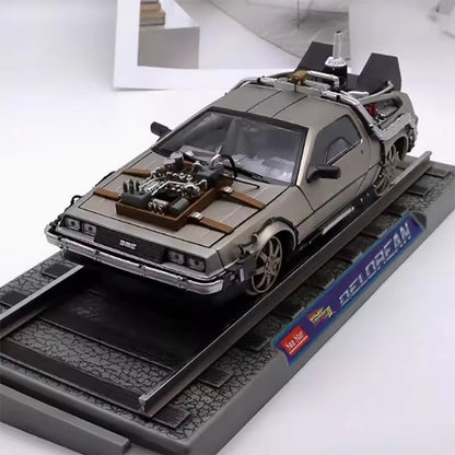 Back to the Future Third Orbit Edition DMC-12 Time Machine Sunstar Original 1:18 Simulation Alloy Car Model