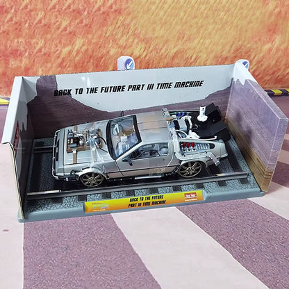 Sun Star 1:18 Returns to Future DMC12 Time Machine Flight Edition Railway Edition Alloy Car Model